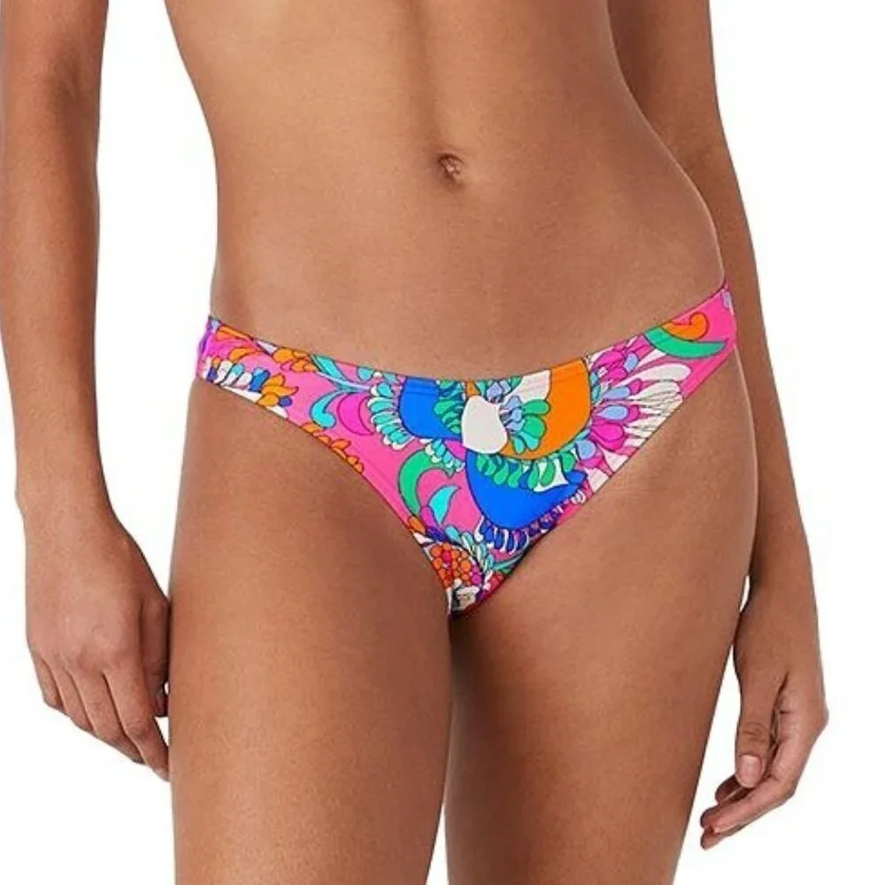 Kate Spade New York Printed Cinch Front Balconette Top Bikini Bottom Swimsuit S